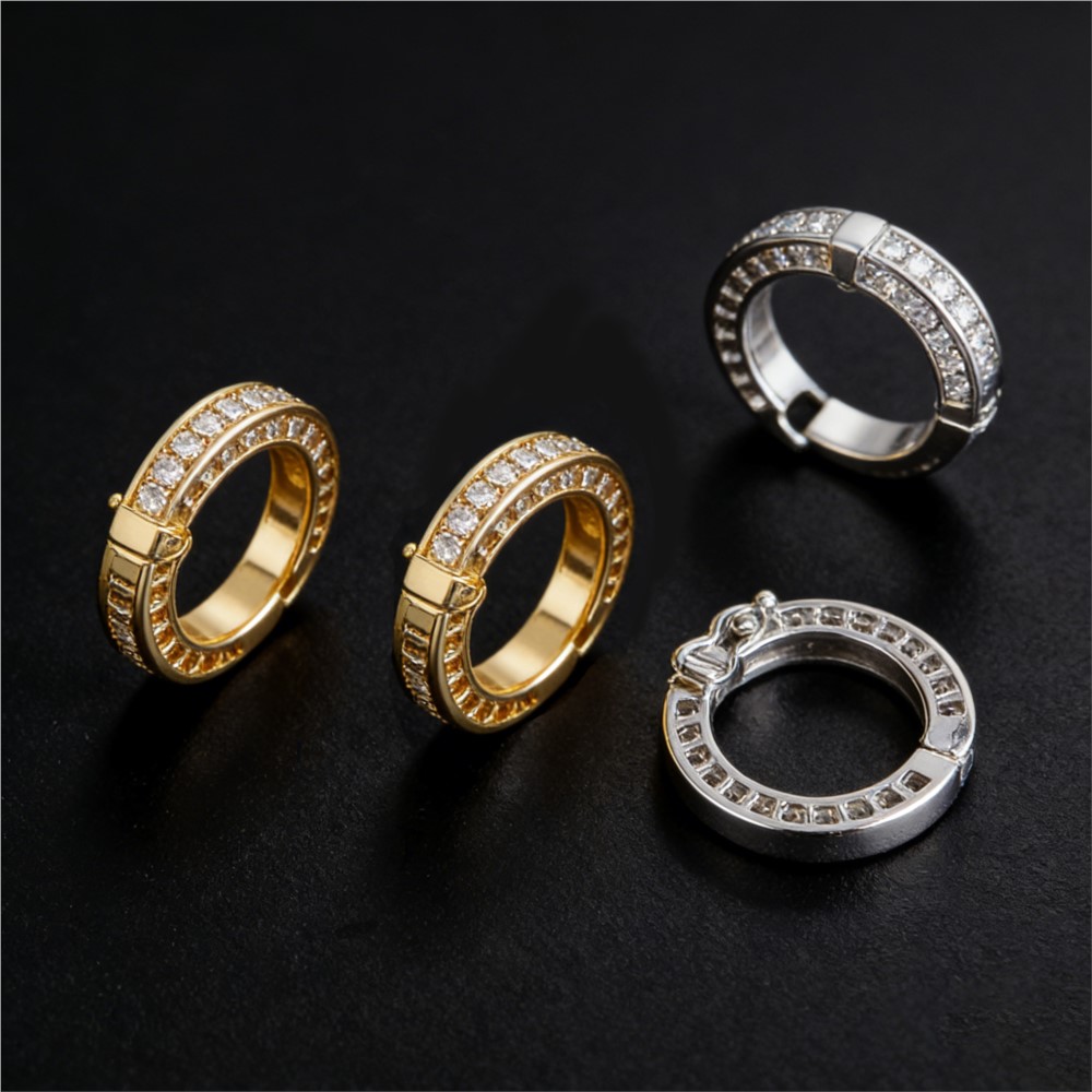 Circle Hook Set - 2pcs Round Connector Buckles Pearl Clasps