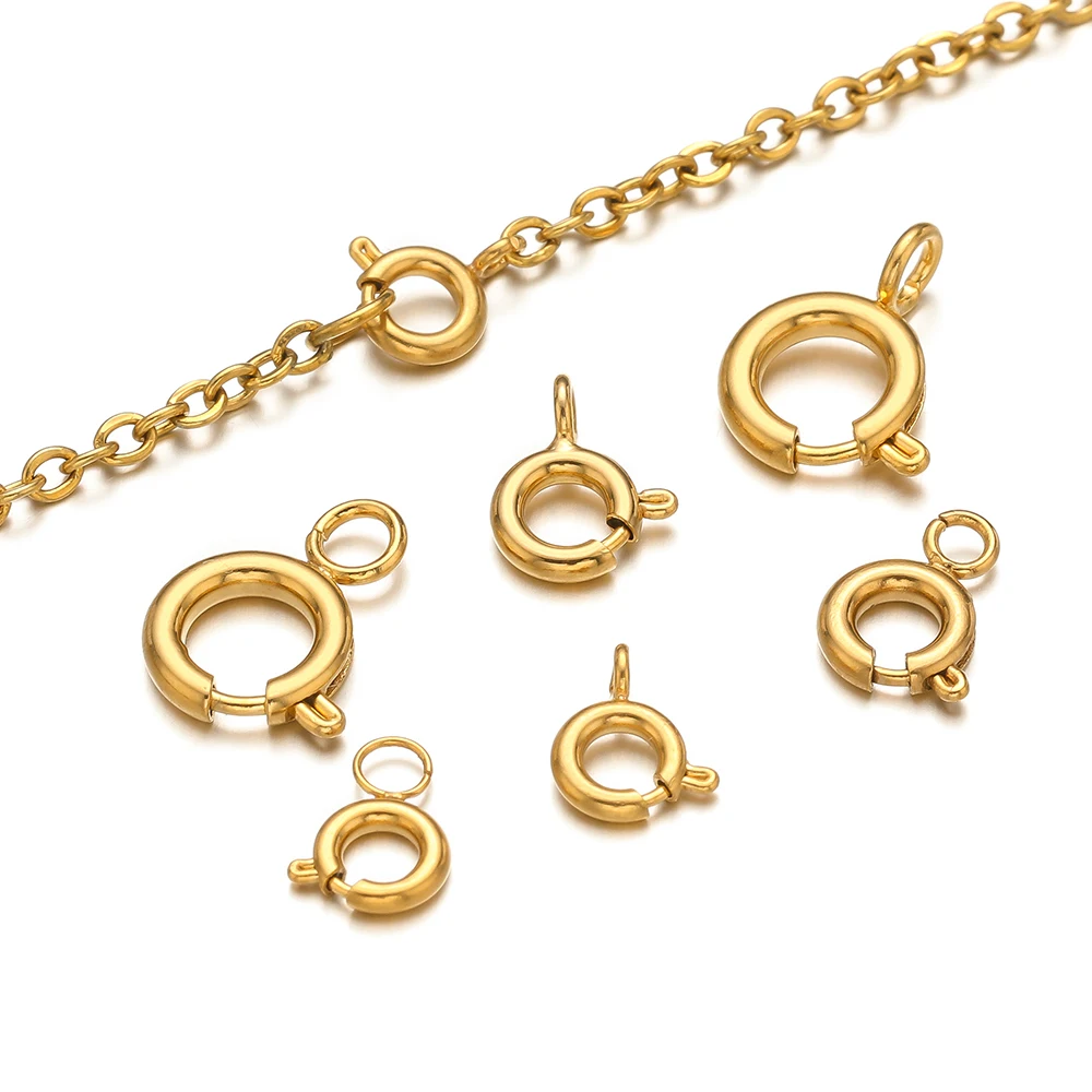 Circle Hook Set - 10pcs Stainless Steel Spring Ring Clasps
