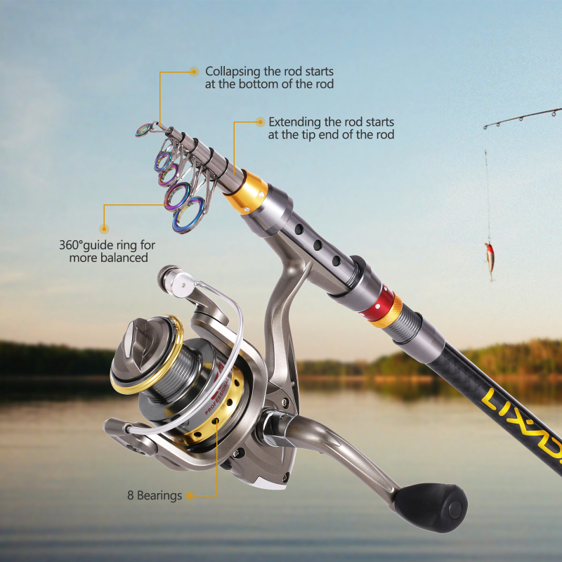 Lixada Telescopic Fishing Rod  - Fishing Equipment Europe ulasan dan harga