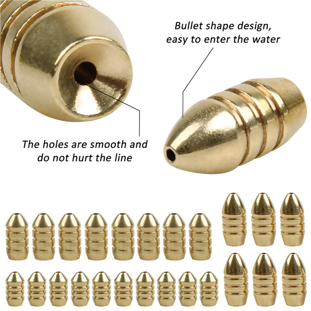 10Pcs Brass Fishing Weight Cop - Bass Fishing Lure ulasan dan harga