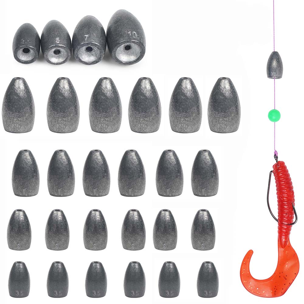 Bullet Fishing Sinkers Weights - Bass Fishing Lure ulasan dan harga